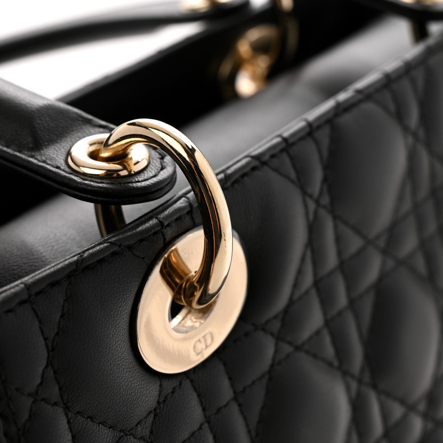 Lambskin Cannage Medium Lady Dior Black
