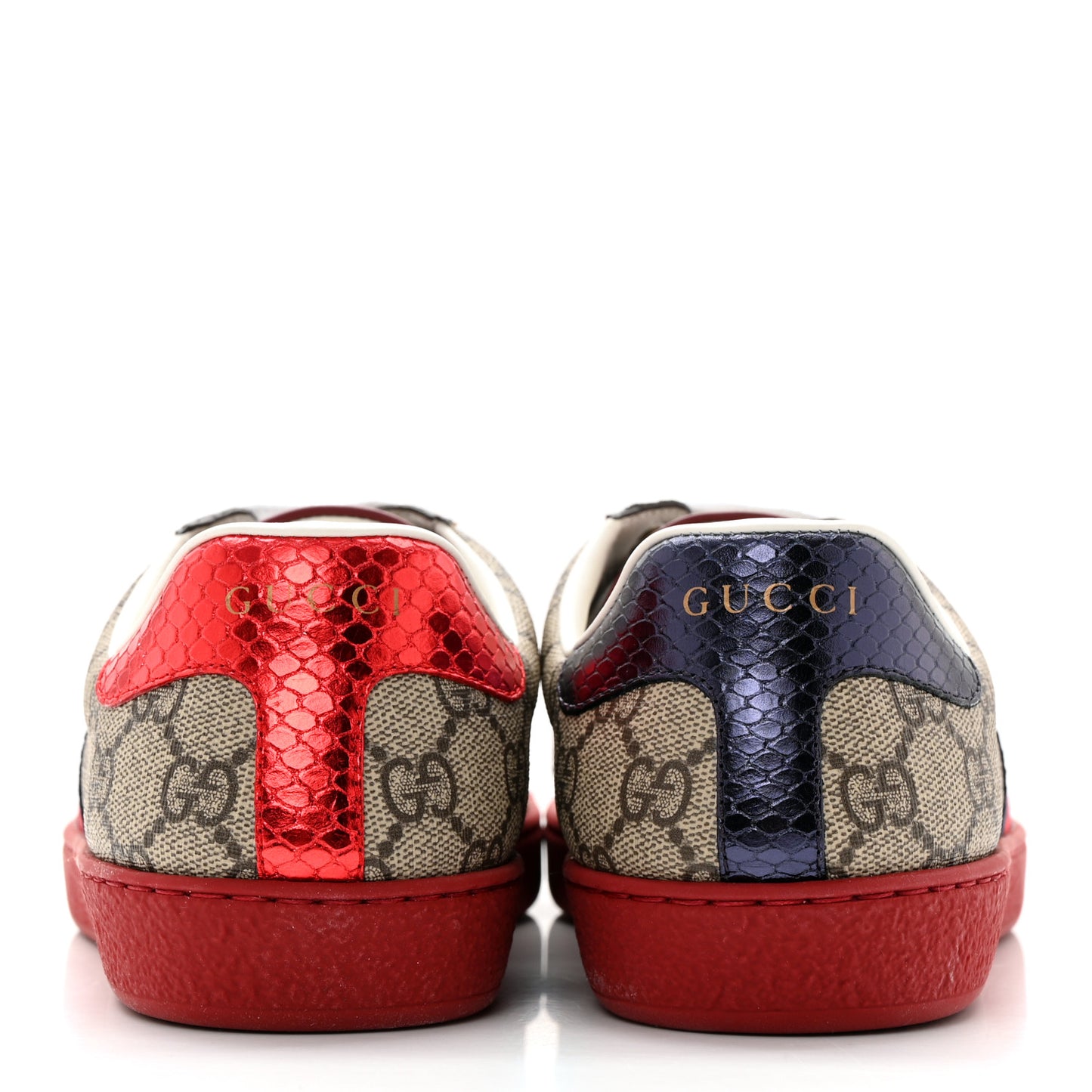GG Supreme Monogram Ayers Mens New Ace Low-Top Sneaker 5 Blue Red