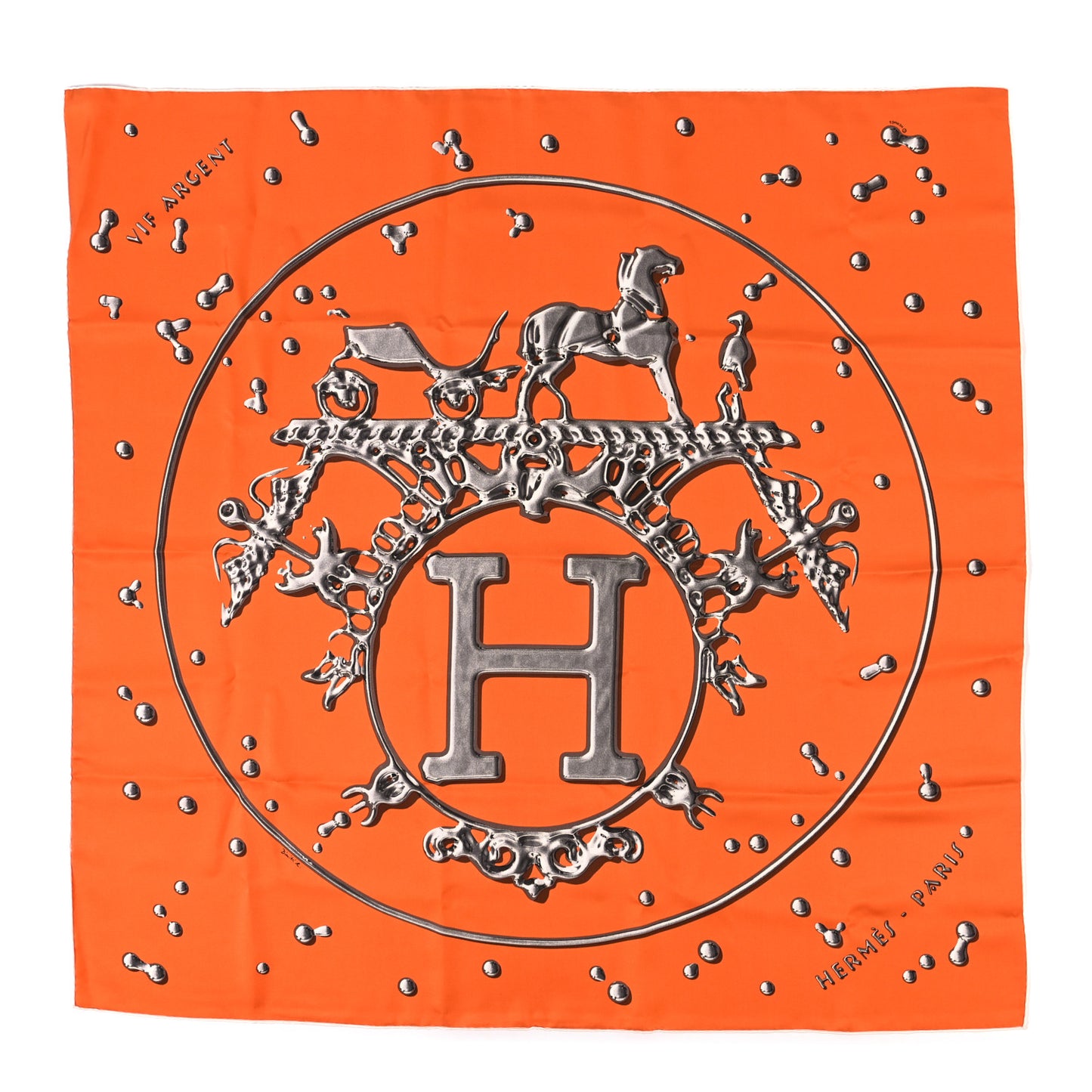 Silk Vif Argent Scarf 90 Orange