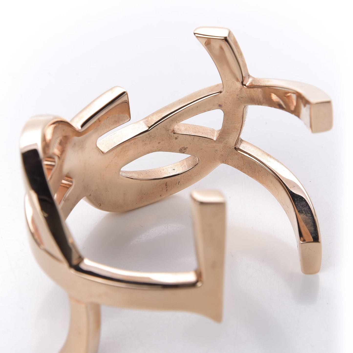 Brass Monogram Cuff Bracelet Rose Gold