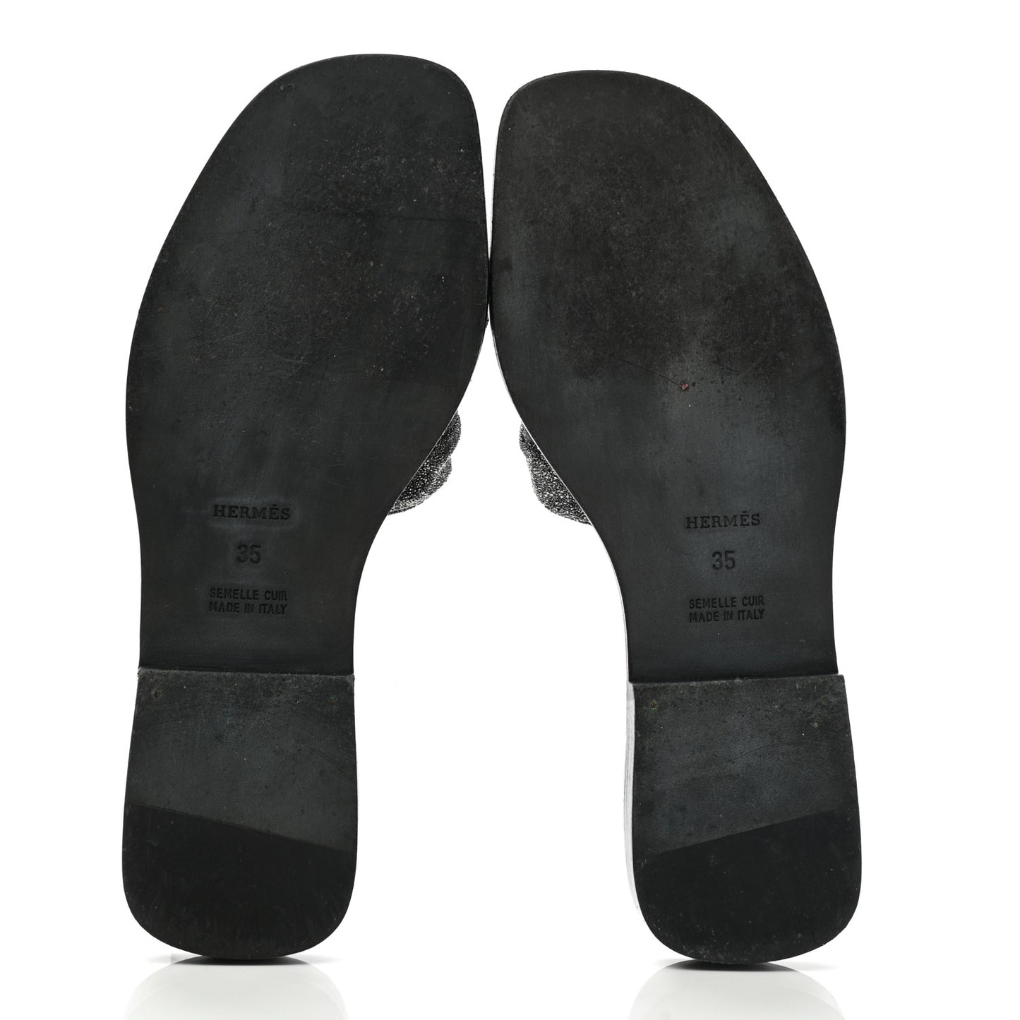 Goatskin Crystal Oran Sandals 35 Black