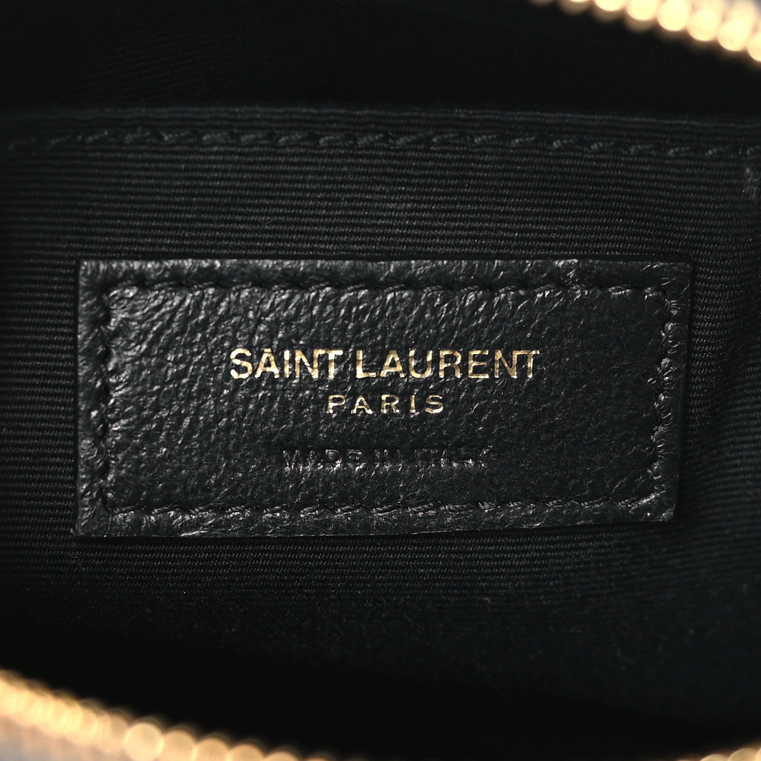 Saint Laurent Grain De Poudre Matelasse Chevron Quilted Round Vinyle Camera Bag Pebble 5 of 8