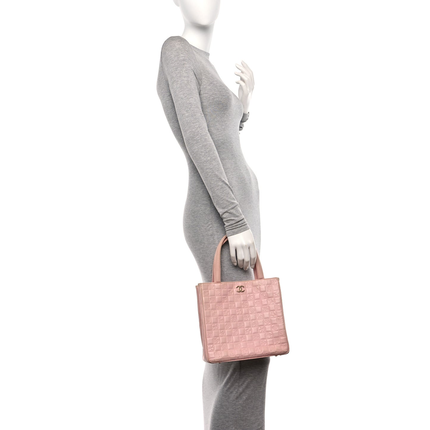 Lambskin Precious Symbols Shopping Tote Pink