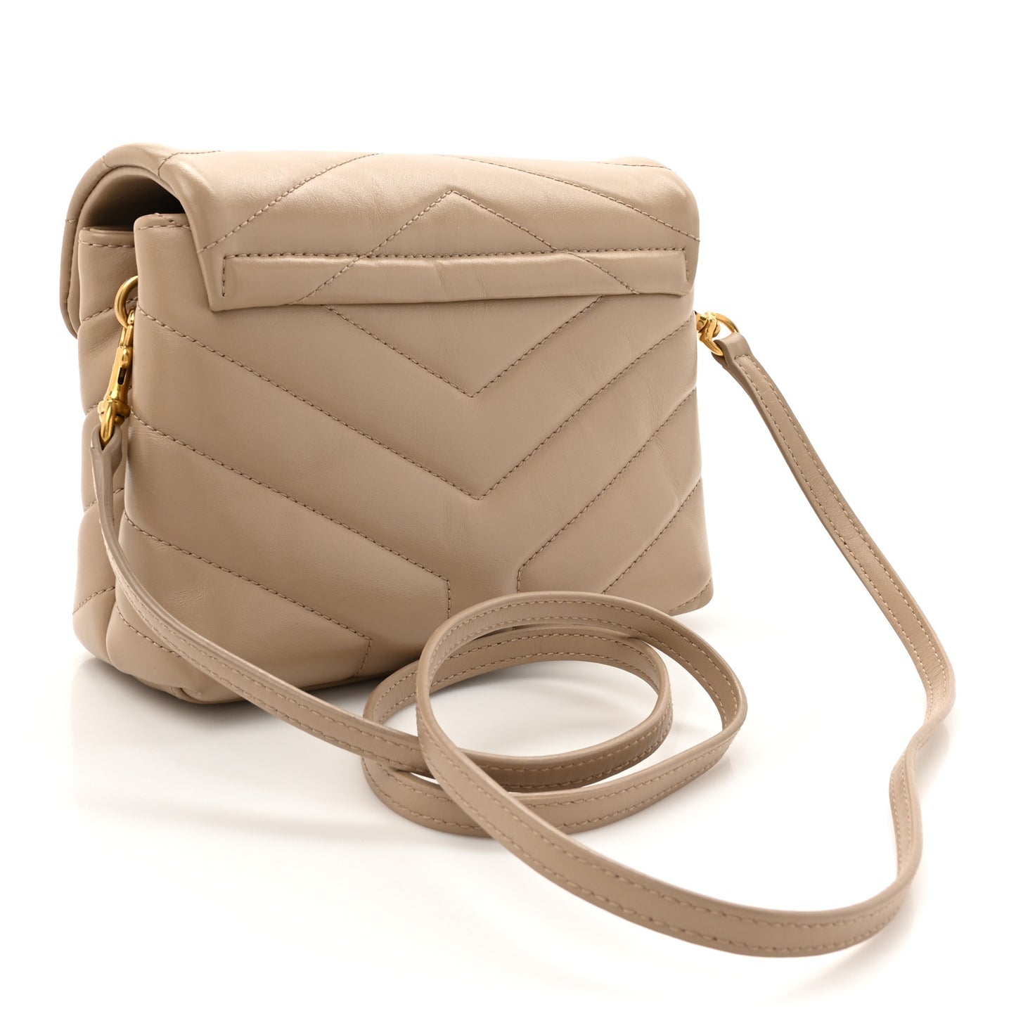 Calfskin Y Quilted Monogram Toy Loulou Crossbody Bag Dark Beige