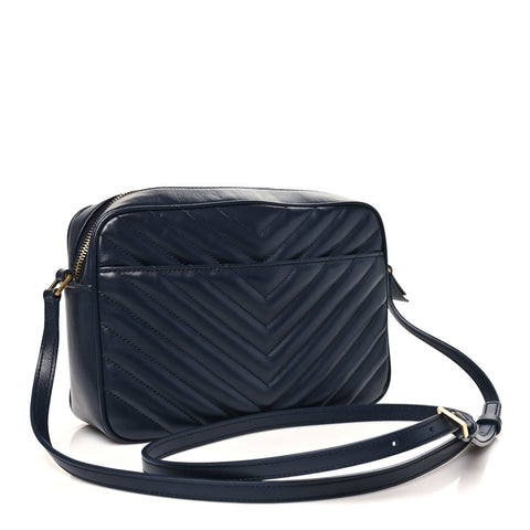 Calfskin Matelasse Monogram Lou Camera Bag Deep Marine