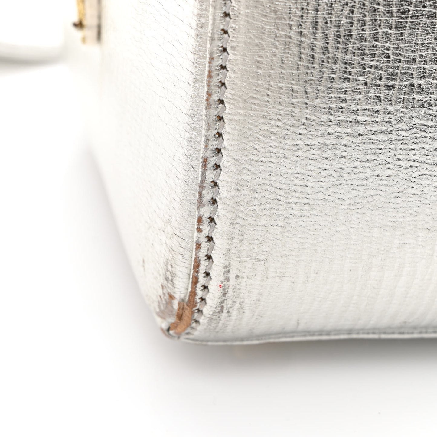 Metallic Calfskin Embroidered Lady Dior Silver Multicolor