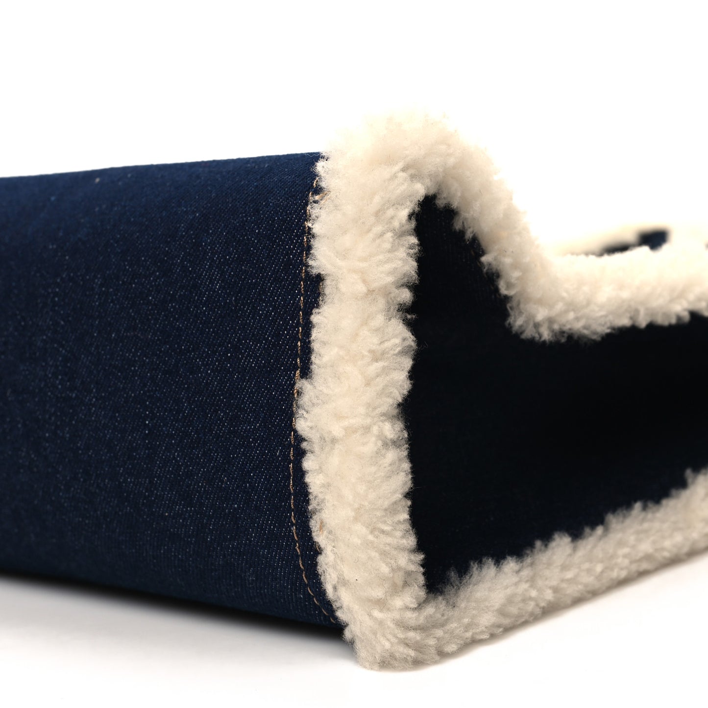 X UGG Denim Shearling Medium Shopping Bag Raw Denim