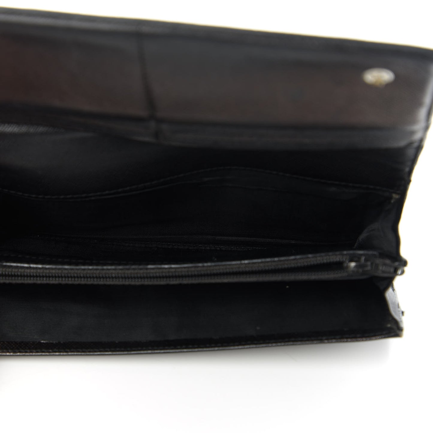 Tessuto Nylon Continental Flap Wallet Black