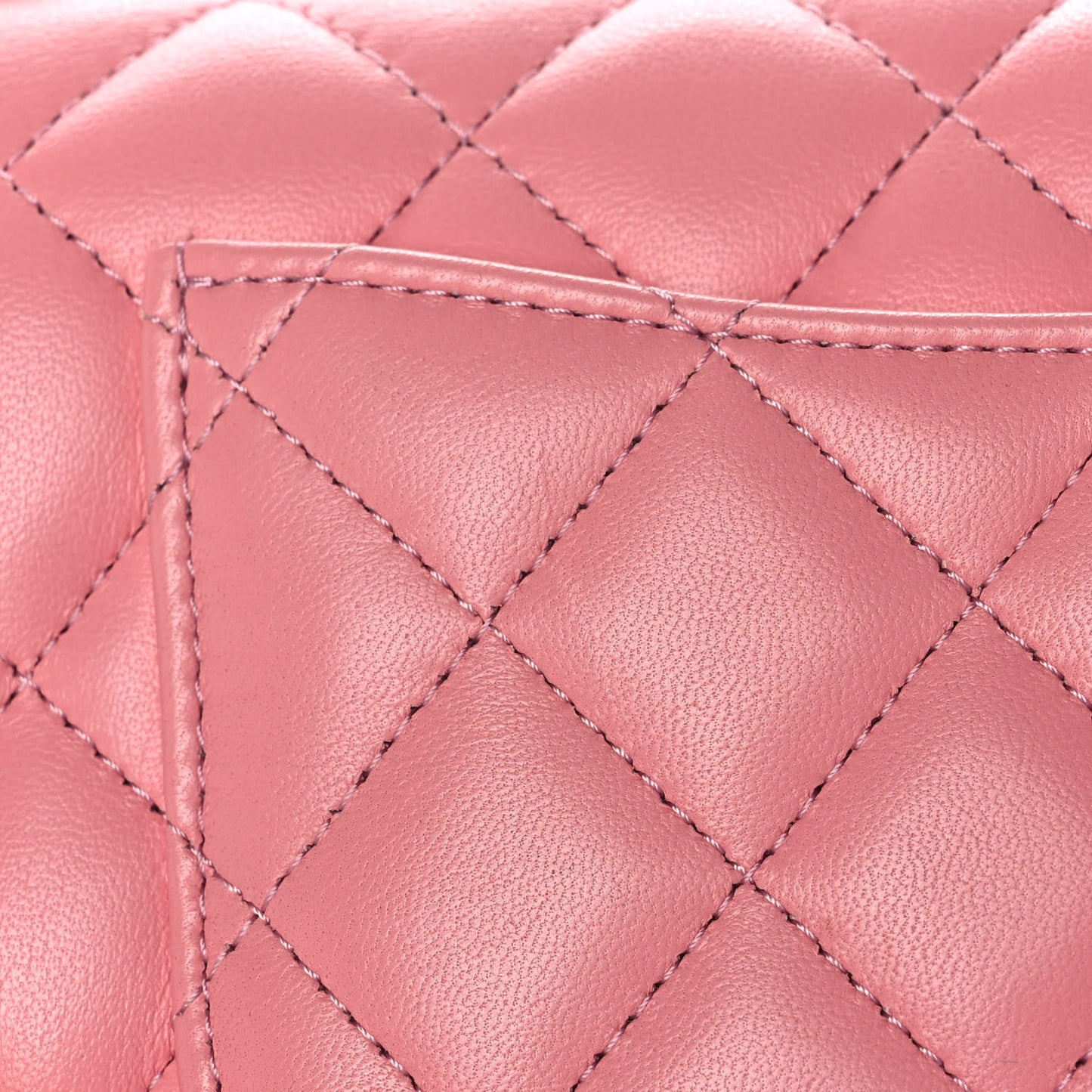 Lambskin Quilted Mini Rectangular Flap Pink