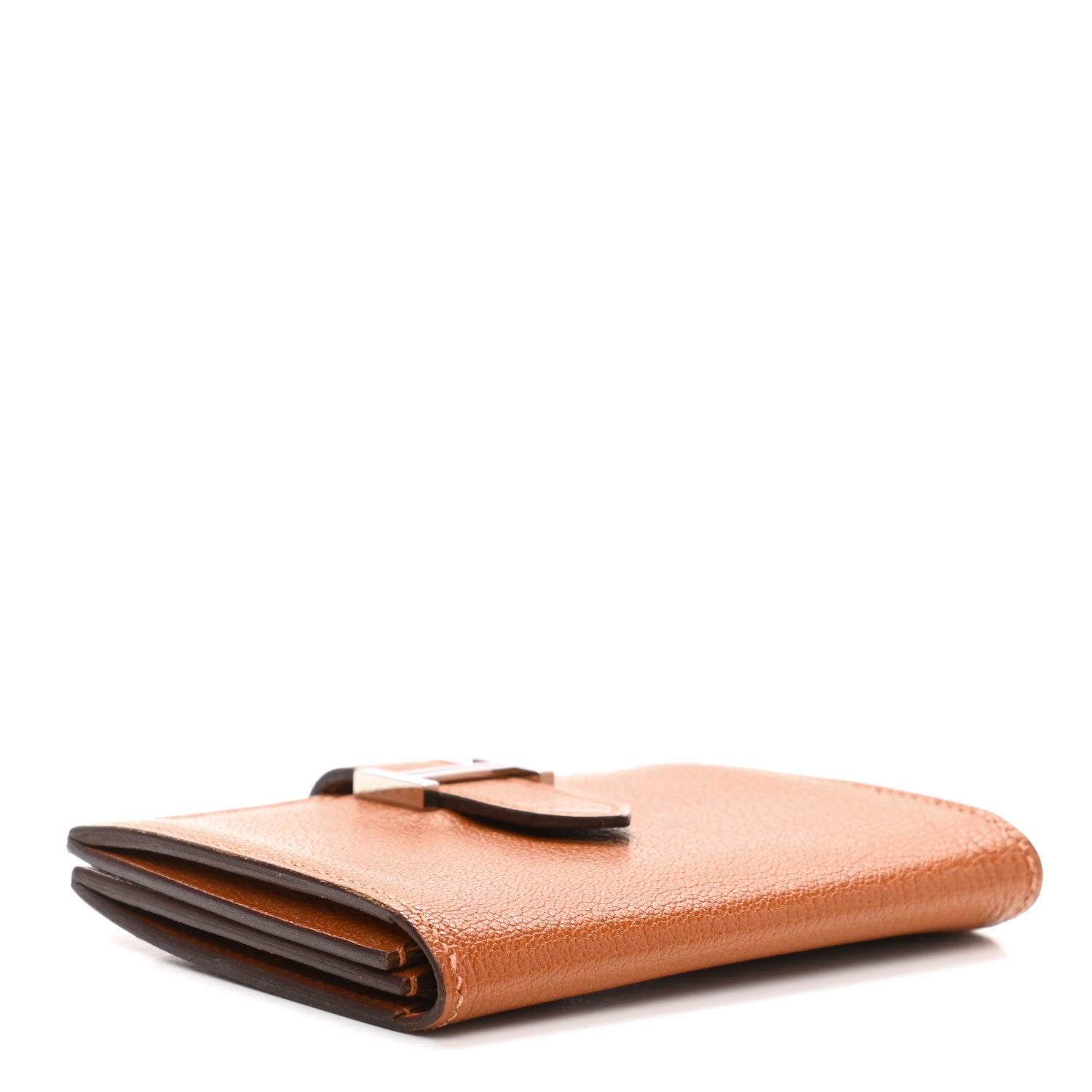Hermes Chevre Mysore Verso Bearn Card Holder Wallet Caramel Orange 4 of 8