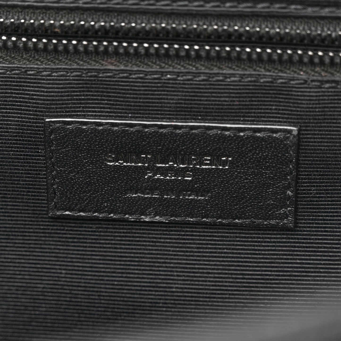 Grain De Poudre Textured Mixed Matelasse Large Triquilt Monogram Monochrome Satchel Black