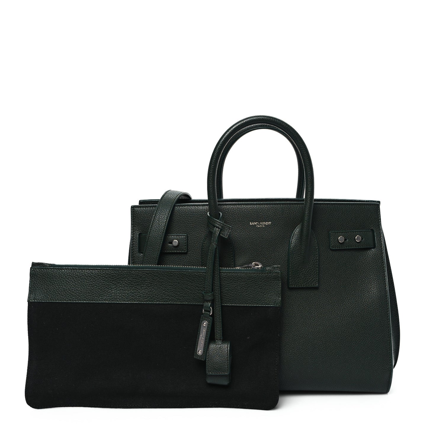 Grained Calfskin Small Supple Sac De Jour Dark Vert