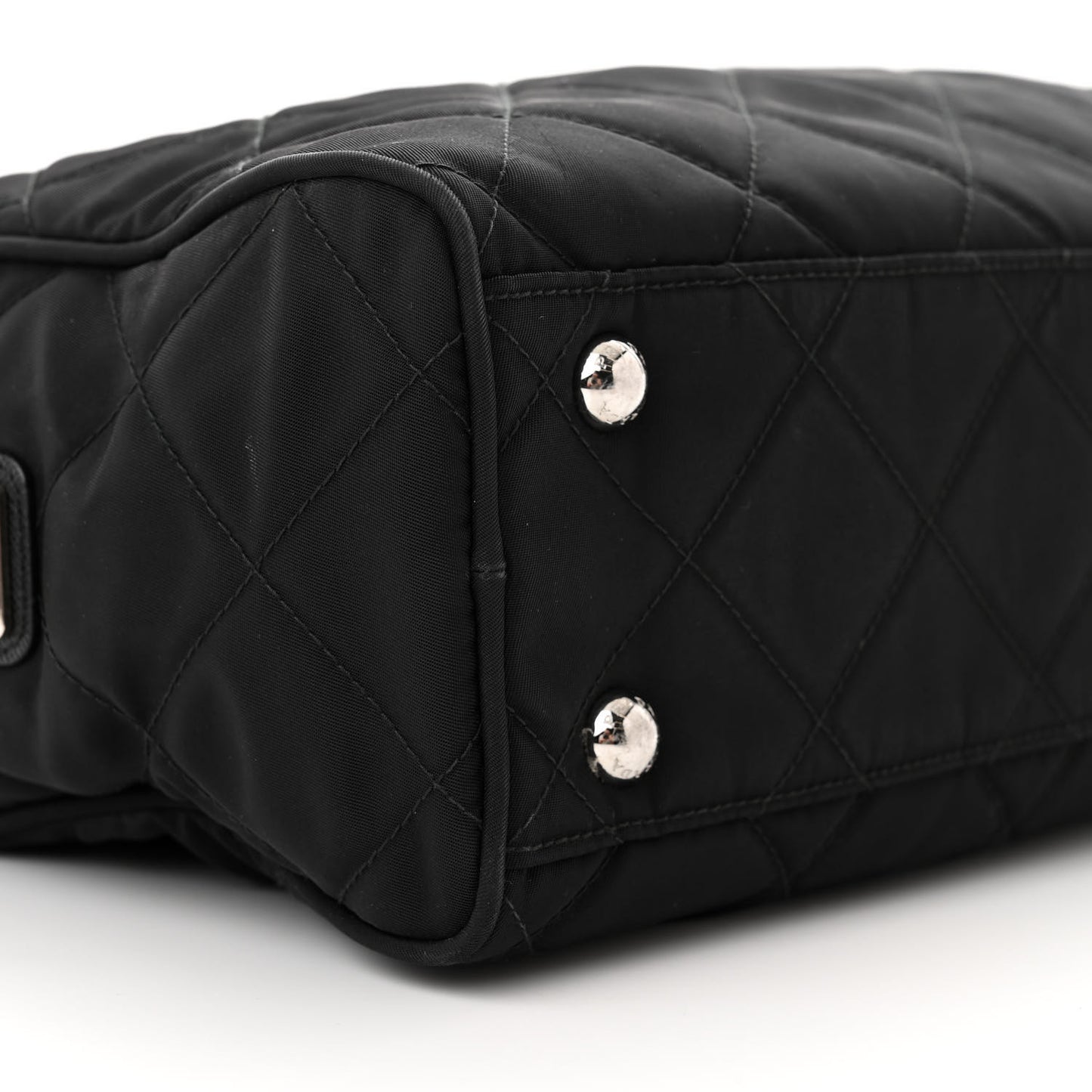 Nylon Tessuto Impuntu Quilted Shoulder Bag Black