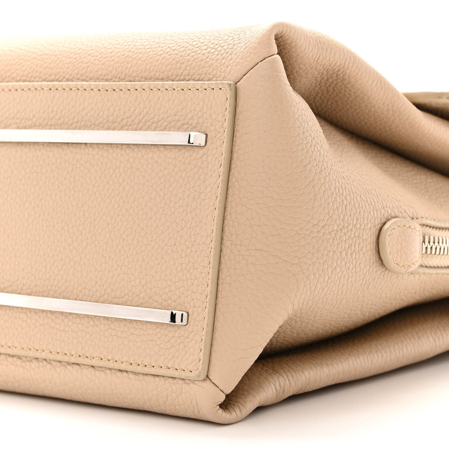 Grained Calfskin Le Dix Small Soft Cartable Beige Seigle