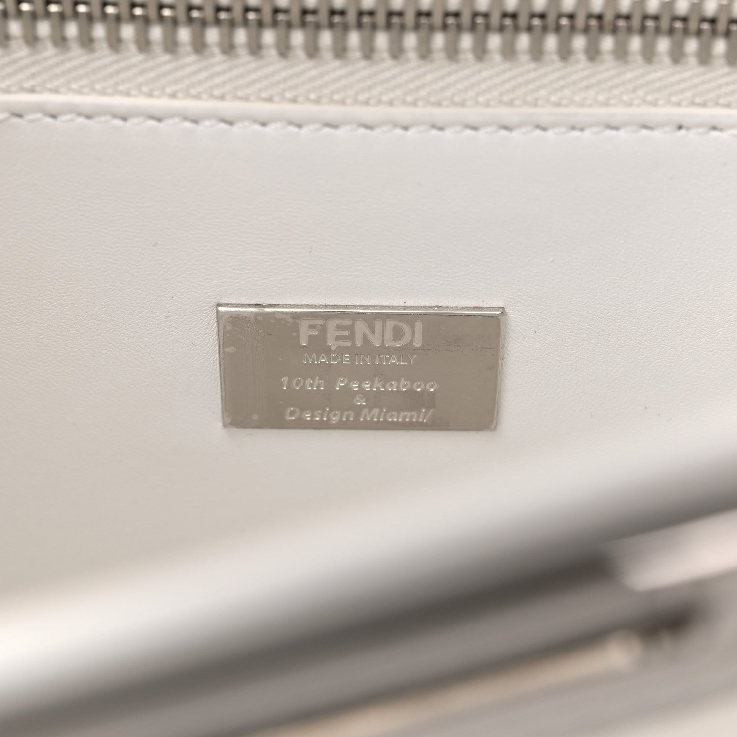 Fendi TPU FF Vitello Century Peekaboo Satchel White 7 of 13