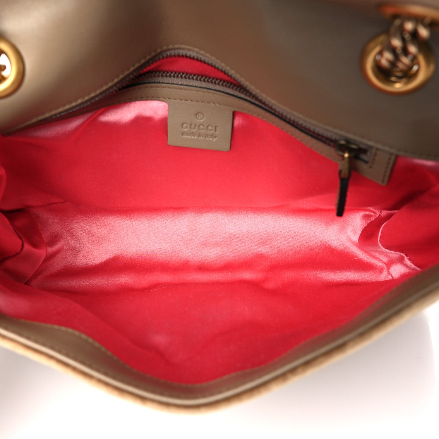 Gucci Velvet Matelasse Small GG Marmont Shoulder Bag Taupe 5 of 11