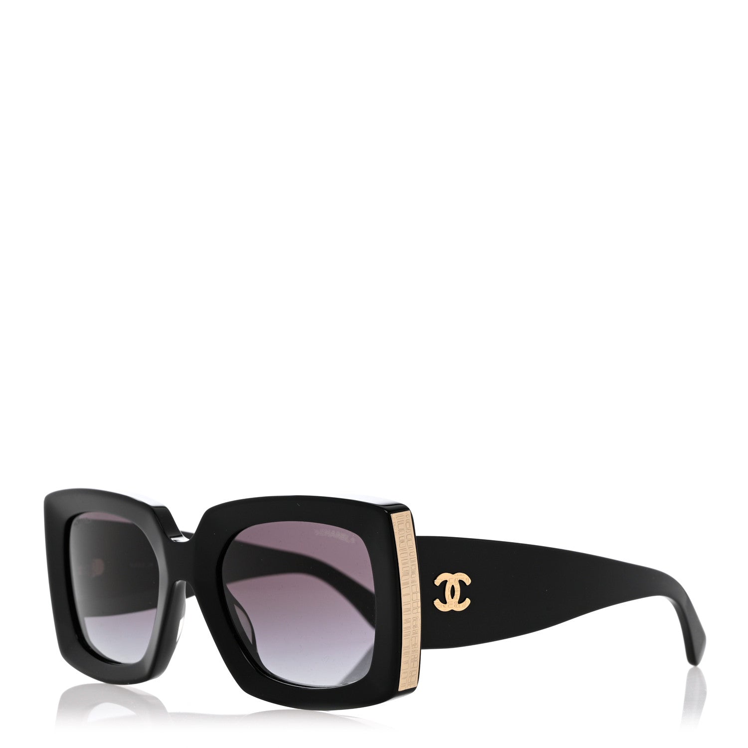 Chanel Acetate Rectangle Sunglasses 5435 Black 1 of 9