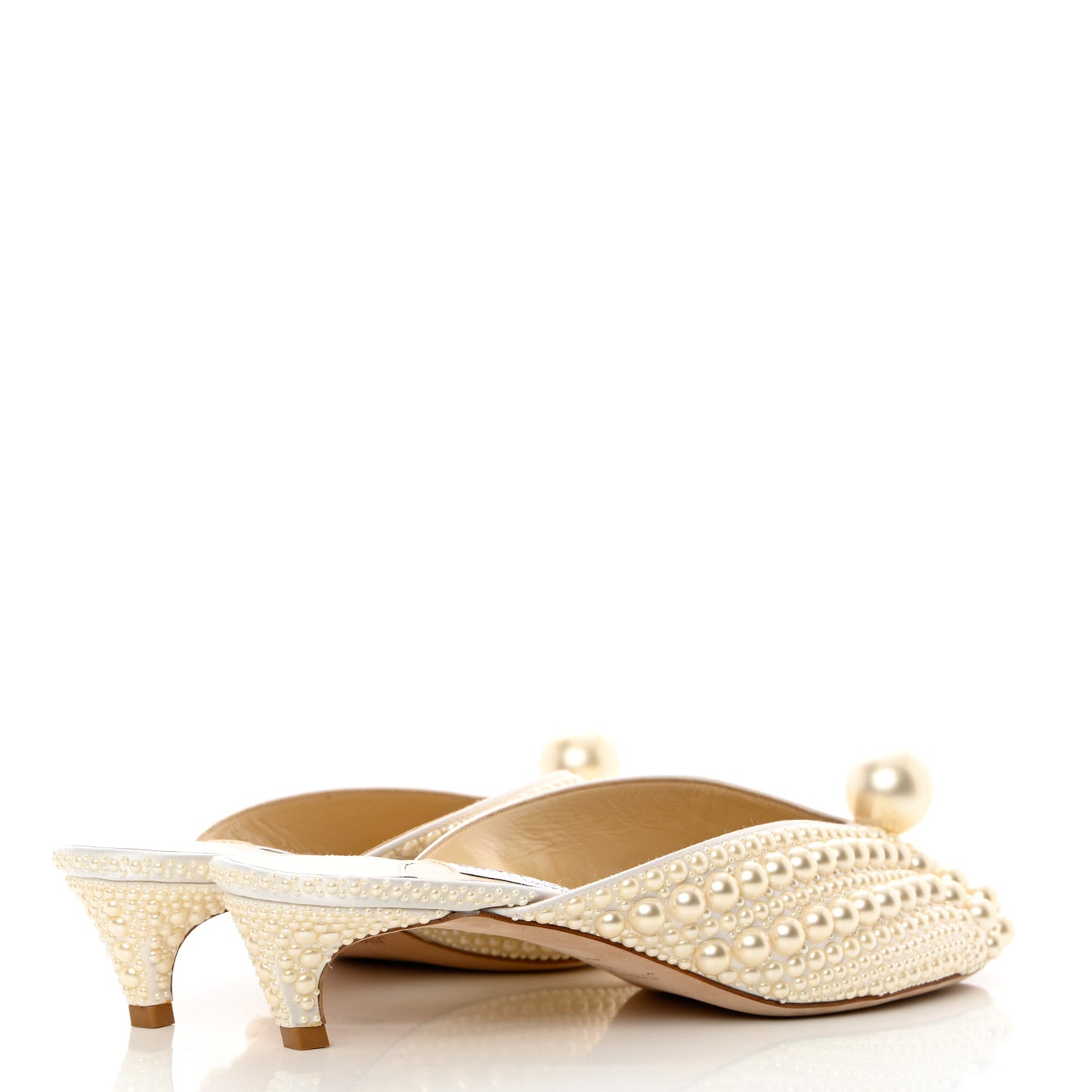 Satin Samantha Pearl Mules 39 White