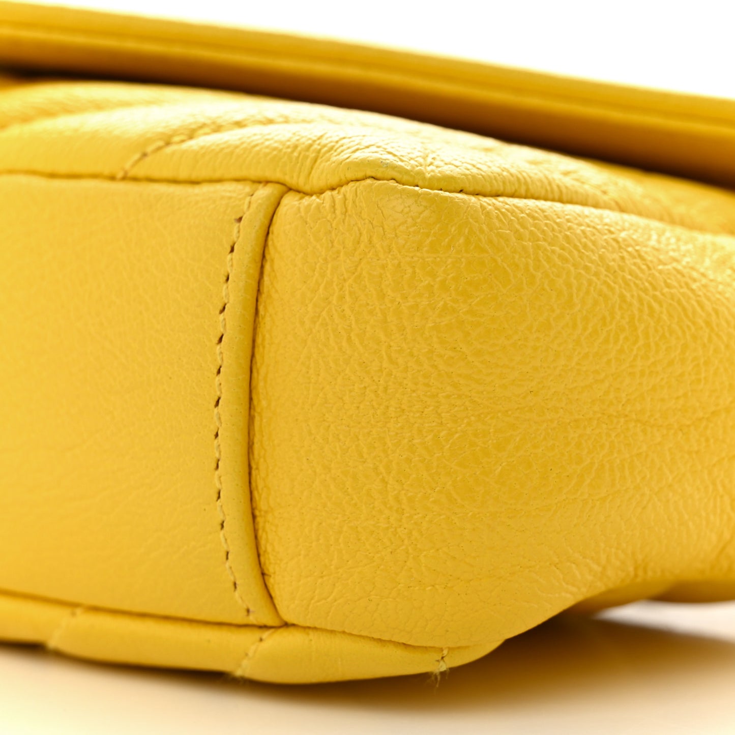 Calfskin Matelasse Chevron Monogram Classic Baby Chain Bag Jaune