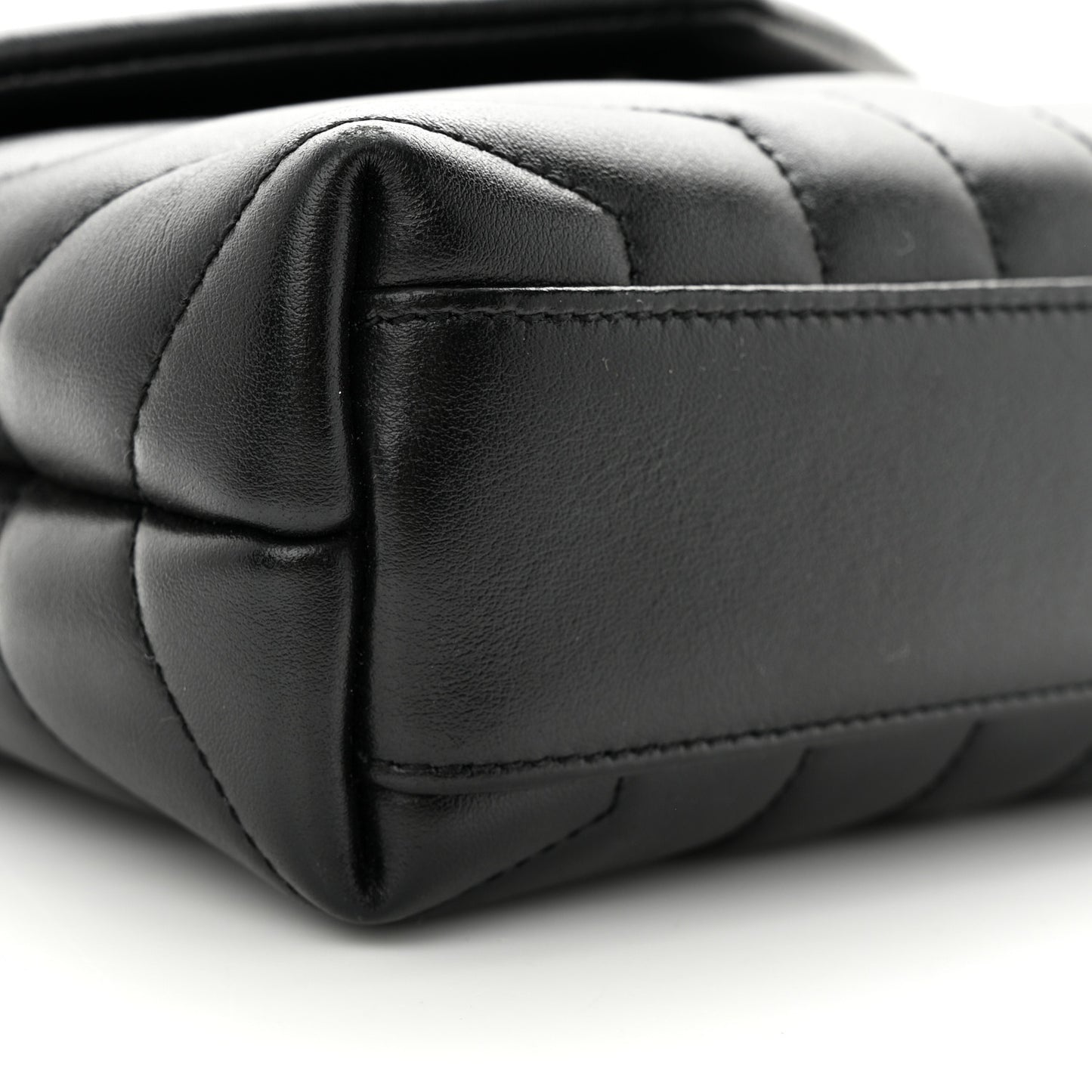 Calfskin Y Quilted Monogram Toy Loulou Crossbody Bag Black