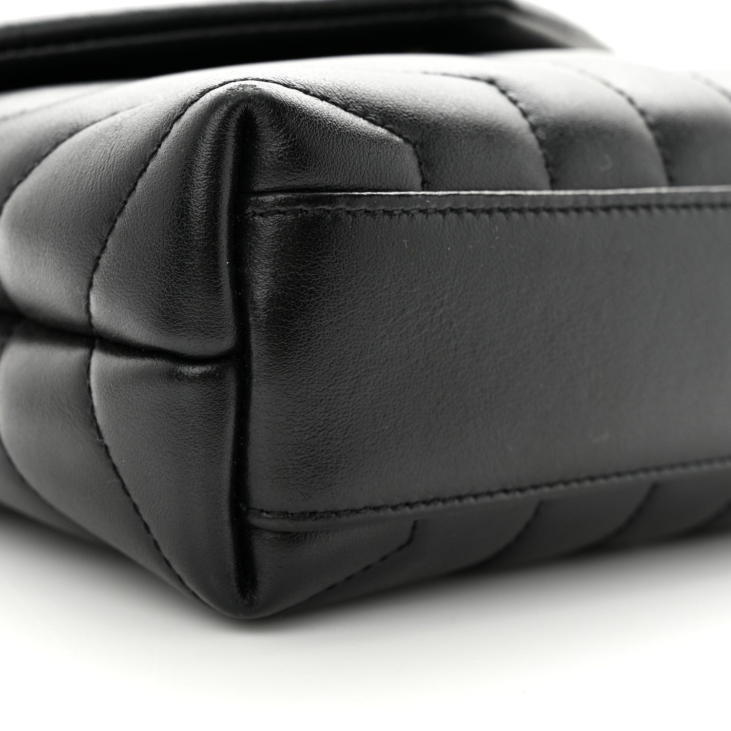 Saint Laurent Calfskin Y Quilted Monogram Toy Loulou Crossbody Bag Black 8 of 9