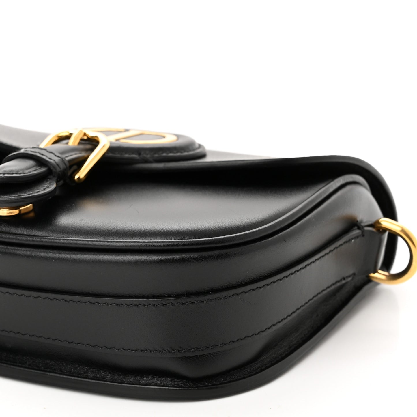 Box Calfskin Small Bobby Flap Black