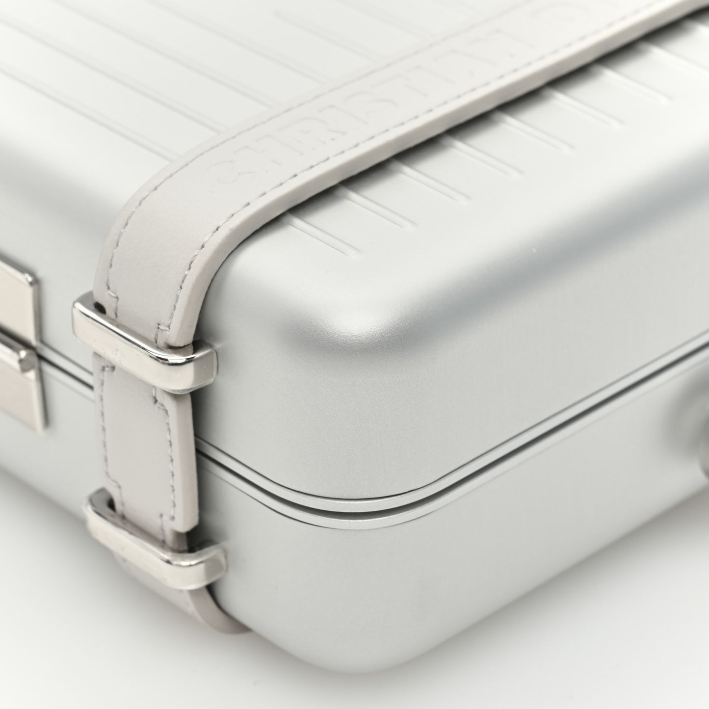 X RIMOWA Aluminum Personal Clutch On Strap Silver