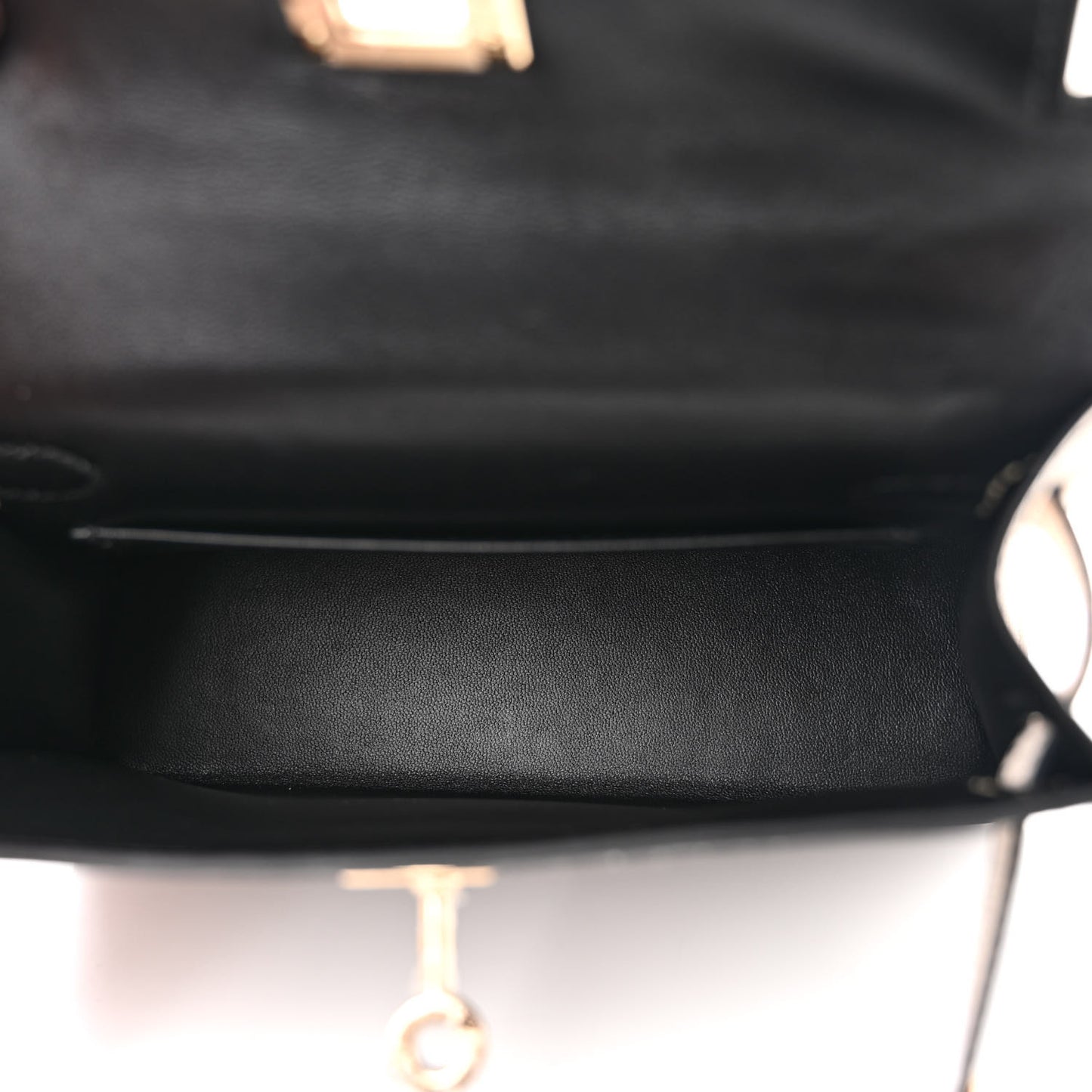 Chevre Mysore Horseshoe Mini Kelly Sellier 20 Black Craie