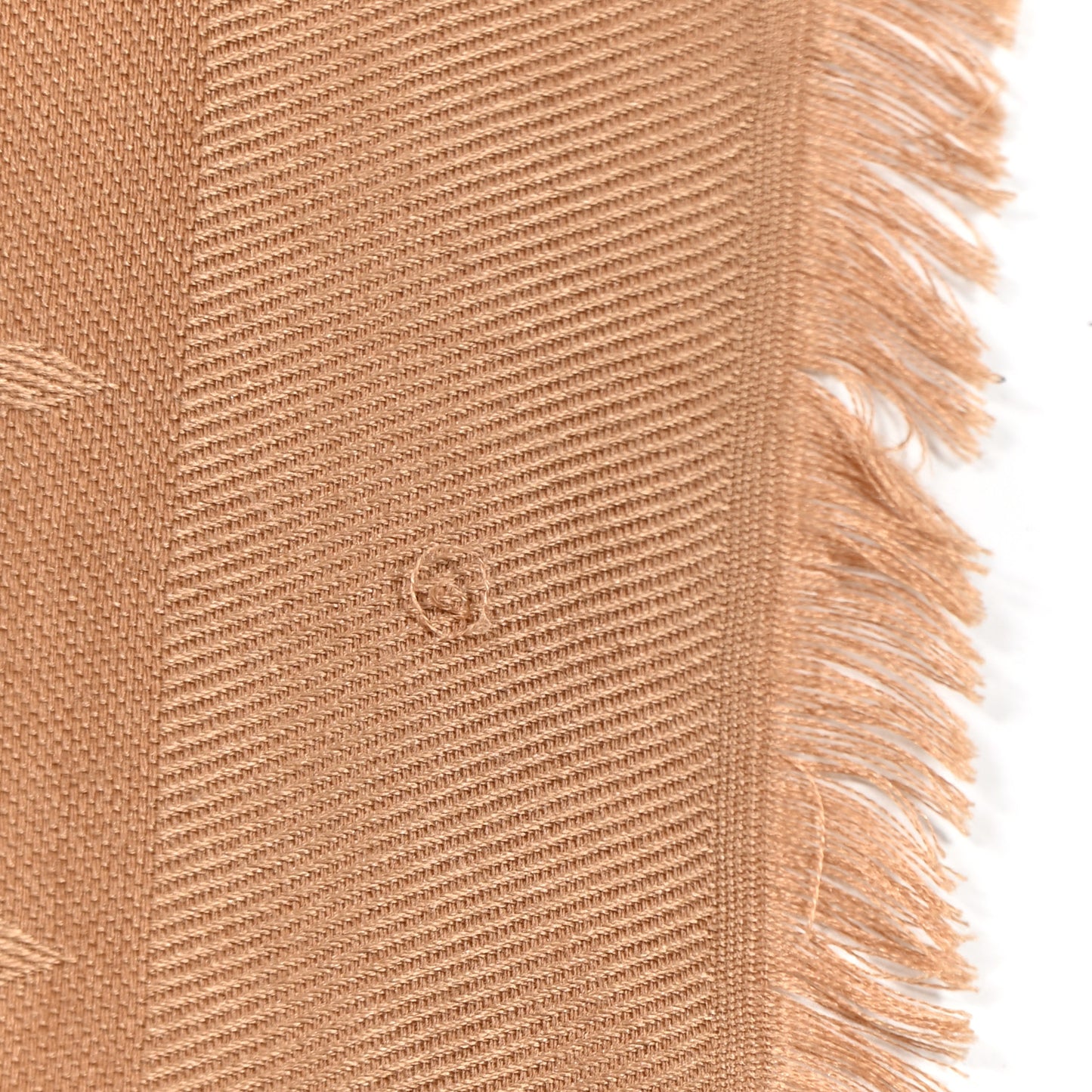 Silk Wool Monogram Shine Shawl Caramel