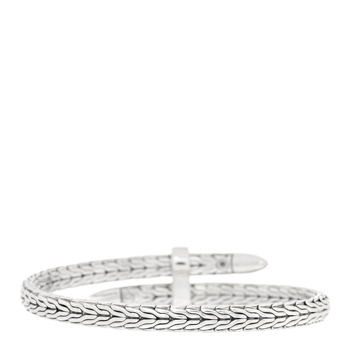 Sterling Silver Diamond Classic Chain Spear Flex Cuff Bracelet