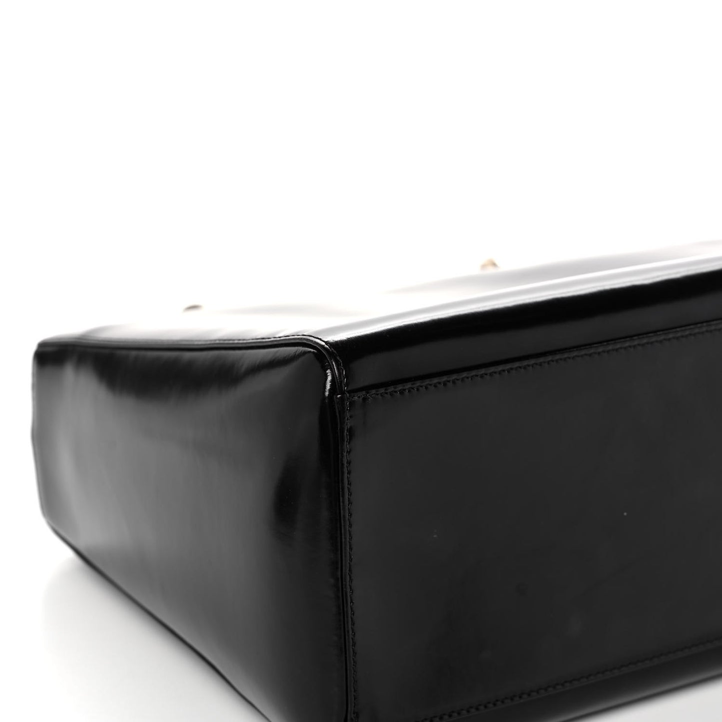 Glazed Calfskin Medium Lady Dior Black