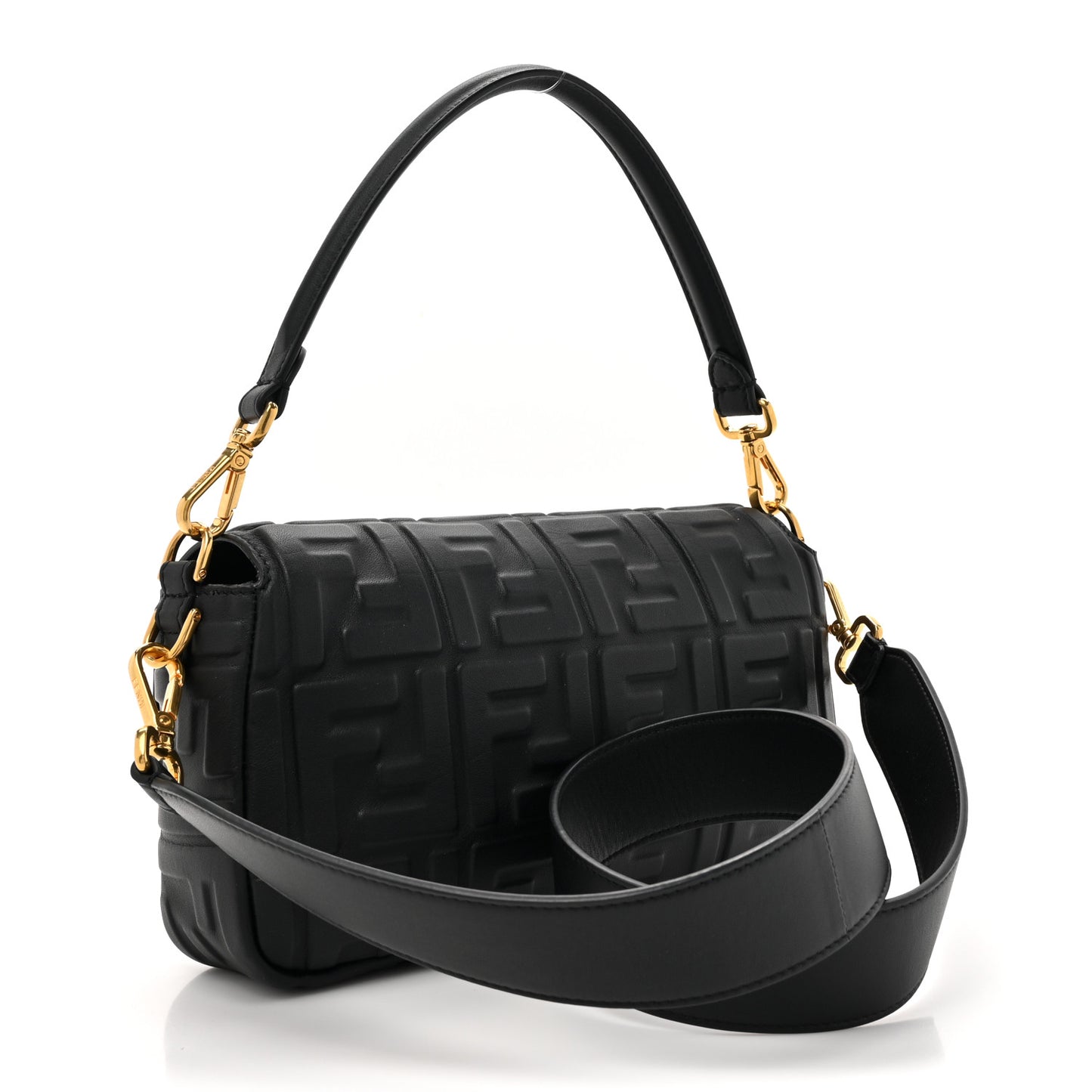 Nappa FF 1974 Embossed Baguette Black