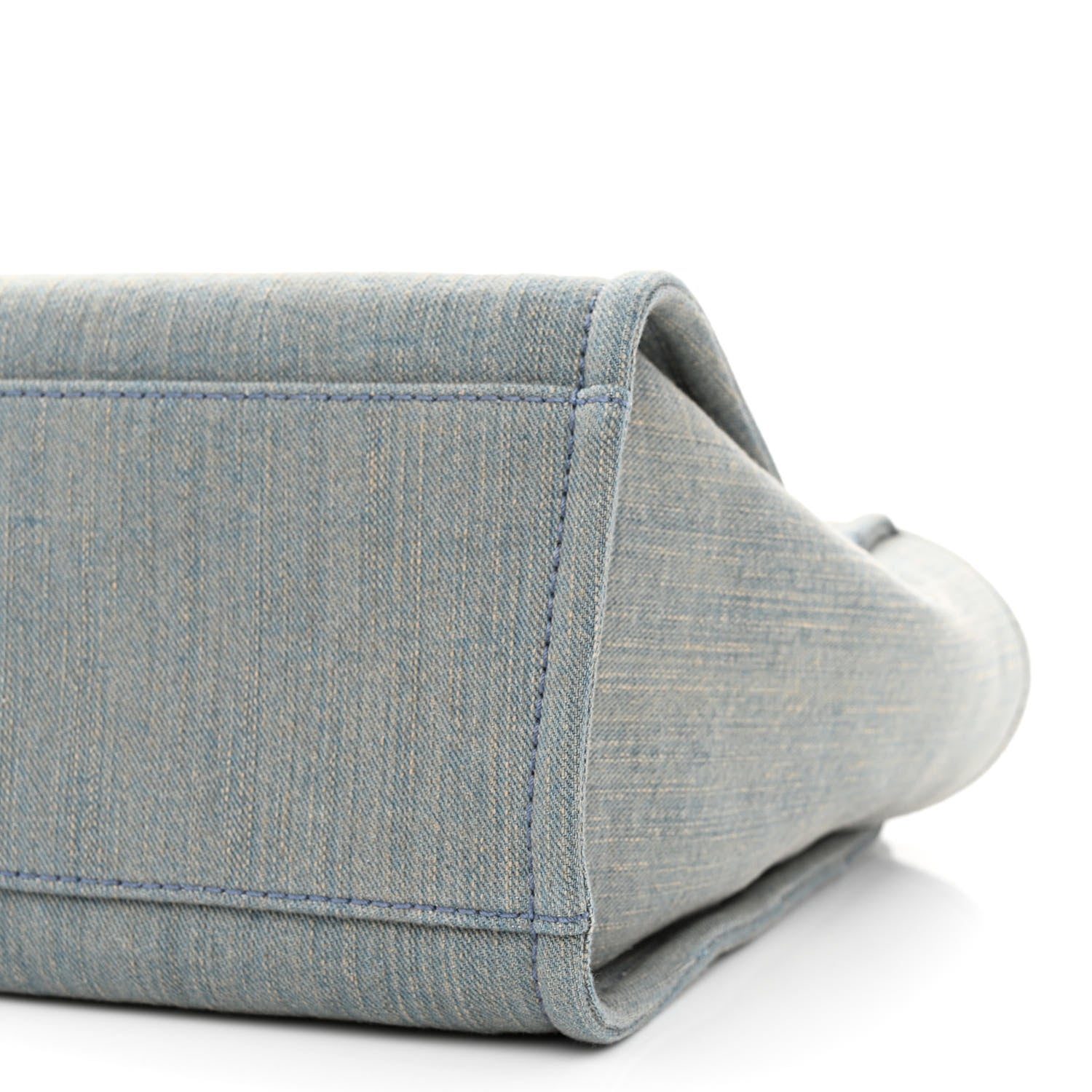 Chanel Denim Small Deauville Tote Light Blue 12 of 13