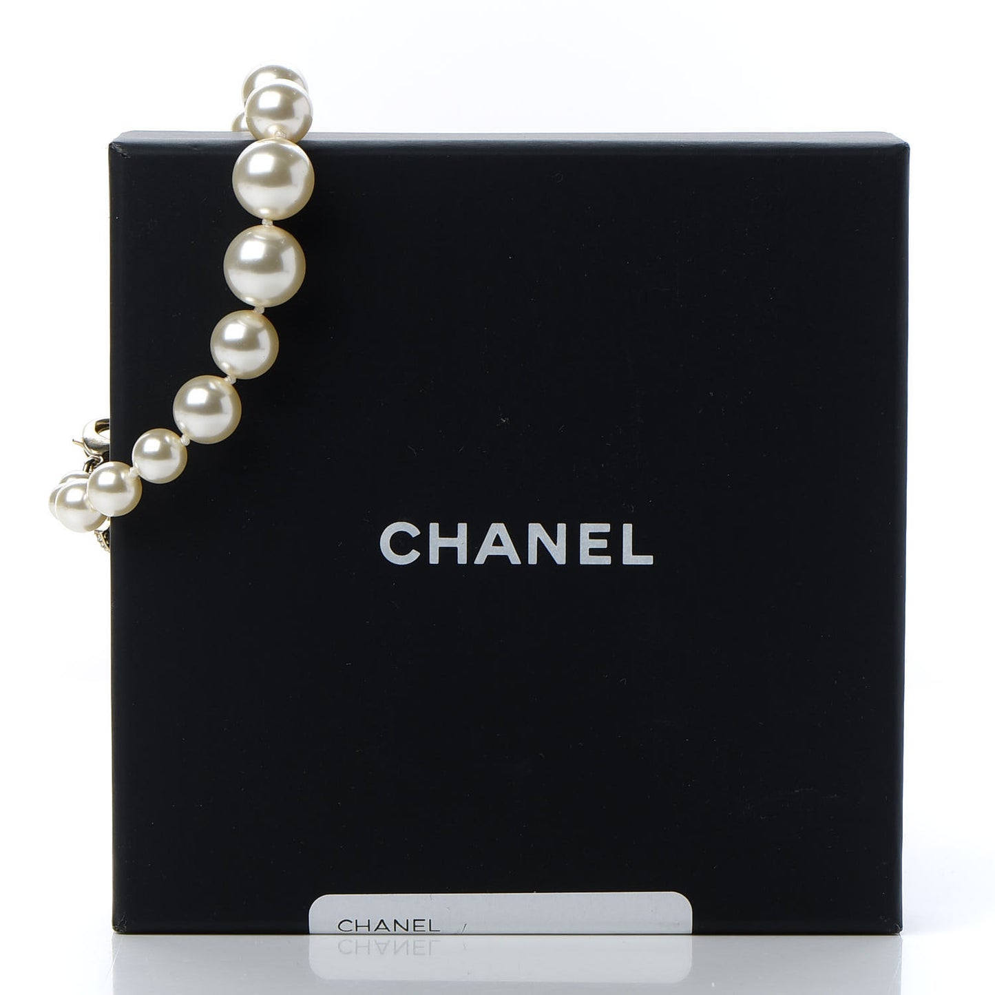 Graduated Pearl Crystal CC Bracelet Gold