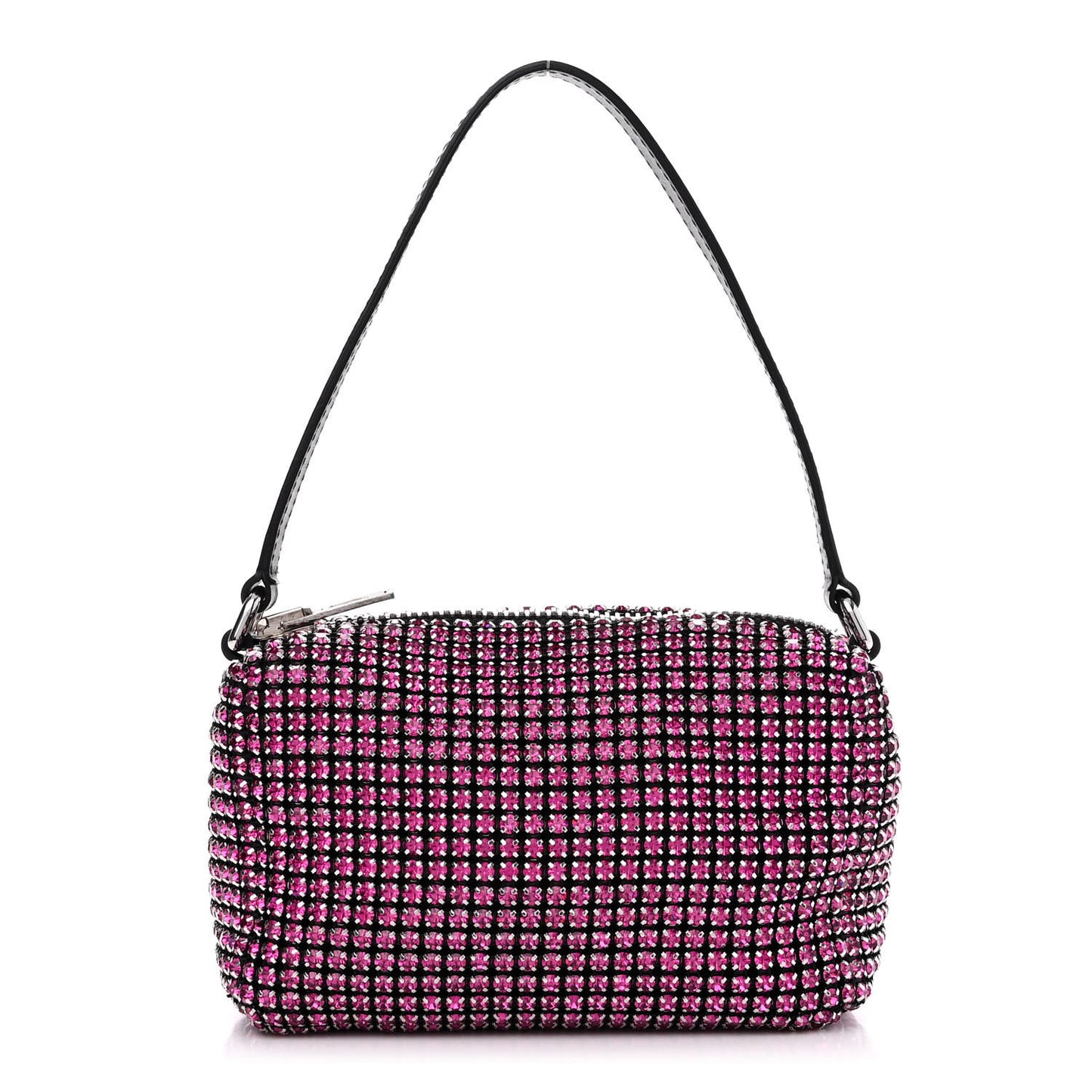 Mesh Crystal Rhinestone Mini Heiress Pouch Pink