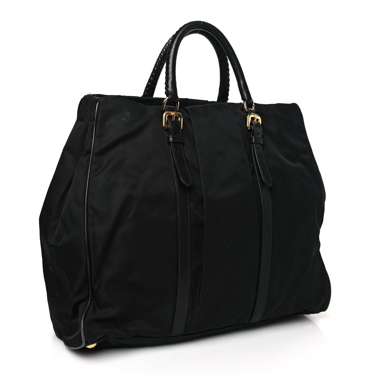 Tessuto Nylon Vitello Daino Tote Black