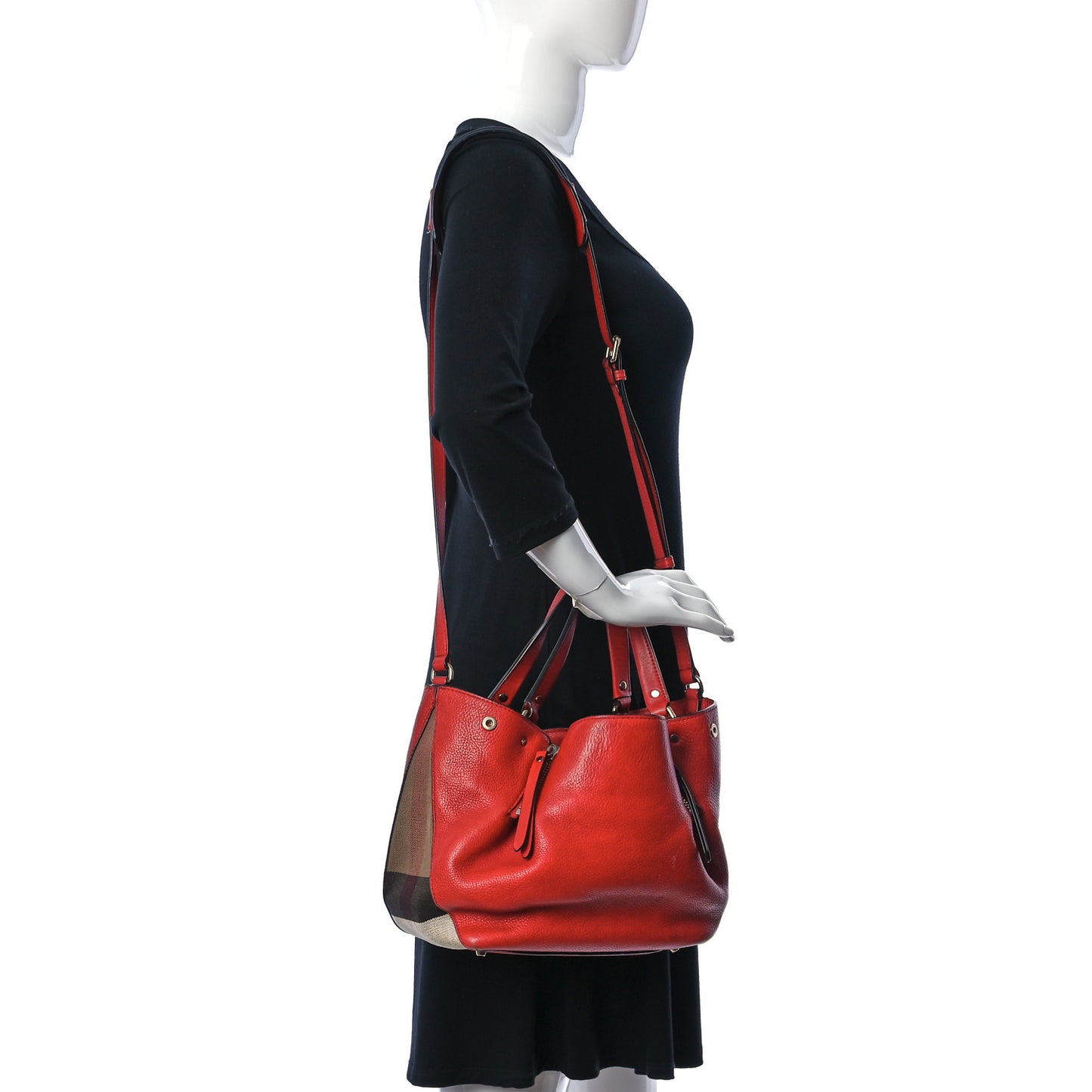 Grainy Calfskin House Check Small Maidstone Red