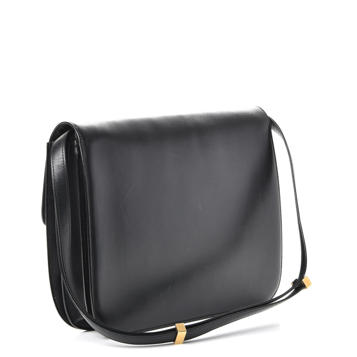 Liege Calfskin Large Classic Box Flap Bag Black