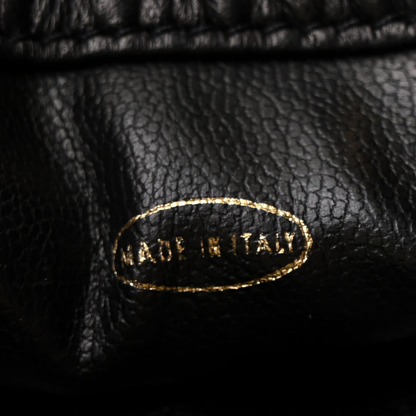 Lambskin CC Stitched Drawstring Bucket Bag Black