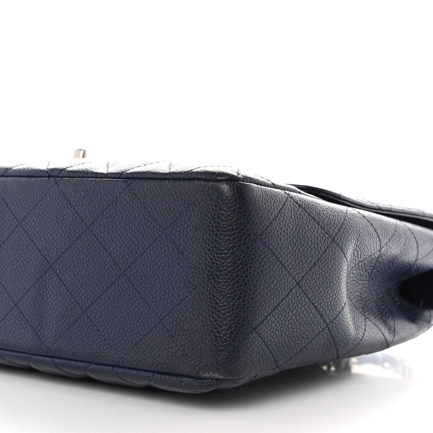 Caviar Quilted Jumbo Single Flap Navy
