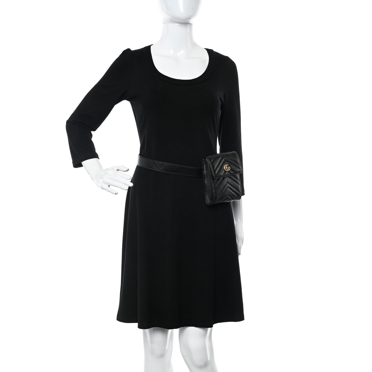 Calfskin Matelasse GG Marmont 2.0 Belt Bag 85 34 Black