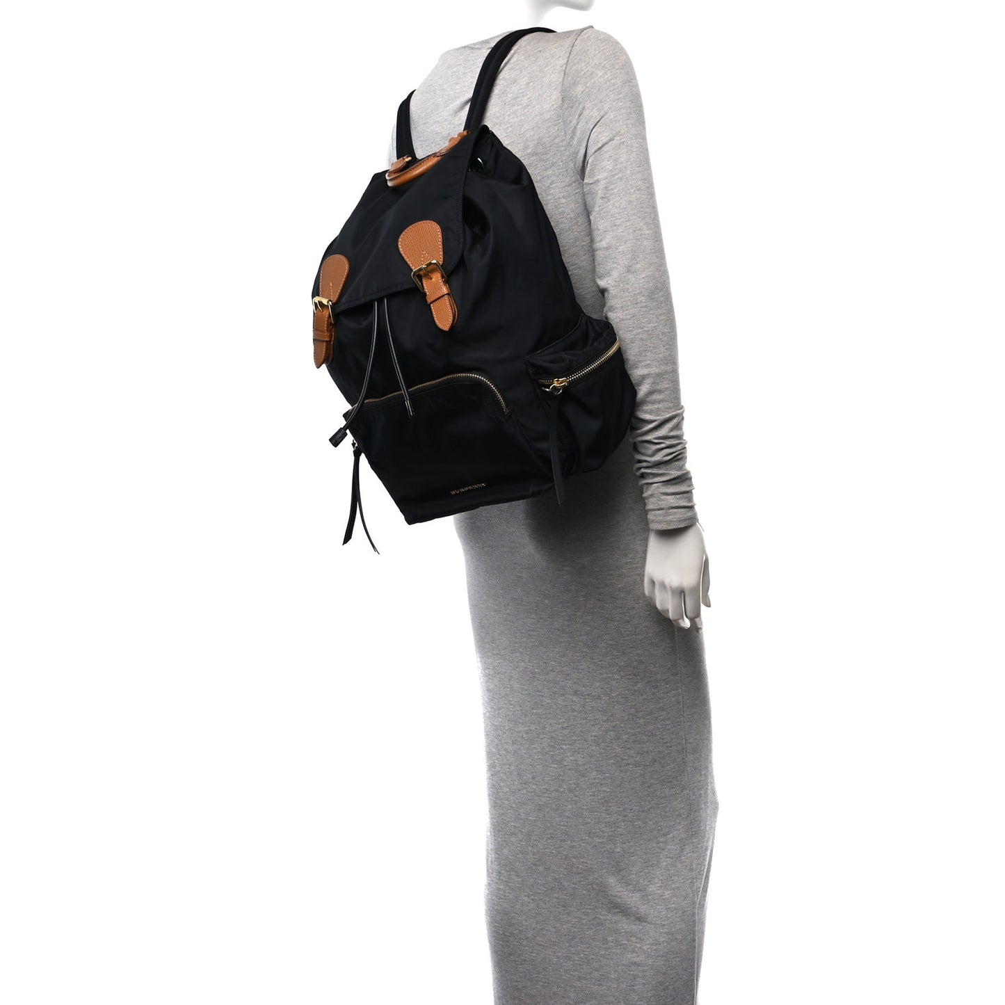 Nylon Large Rucksack Backpack Black