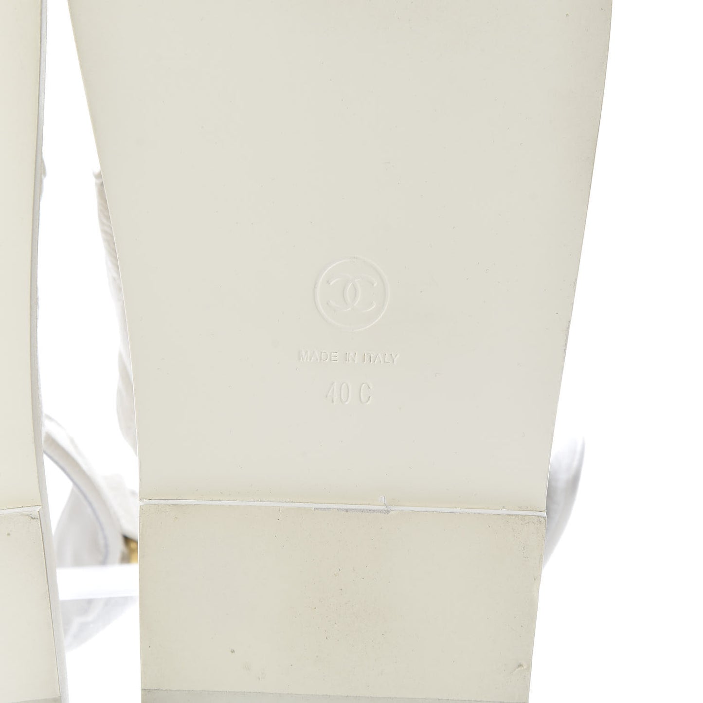 Grained Calfskin Velcro Dad Sandals 40 White