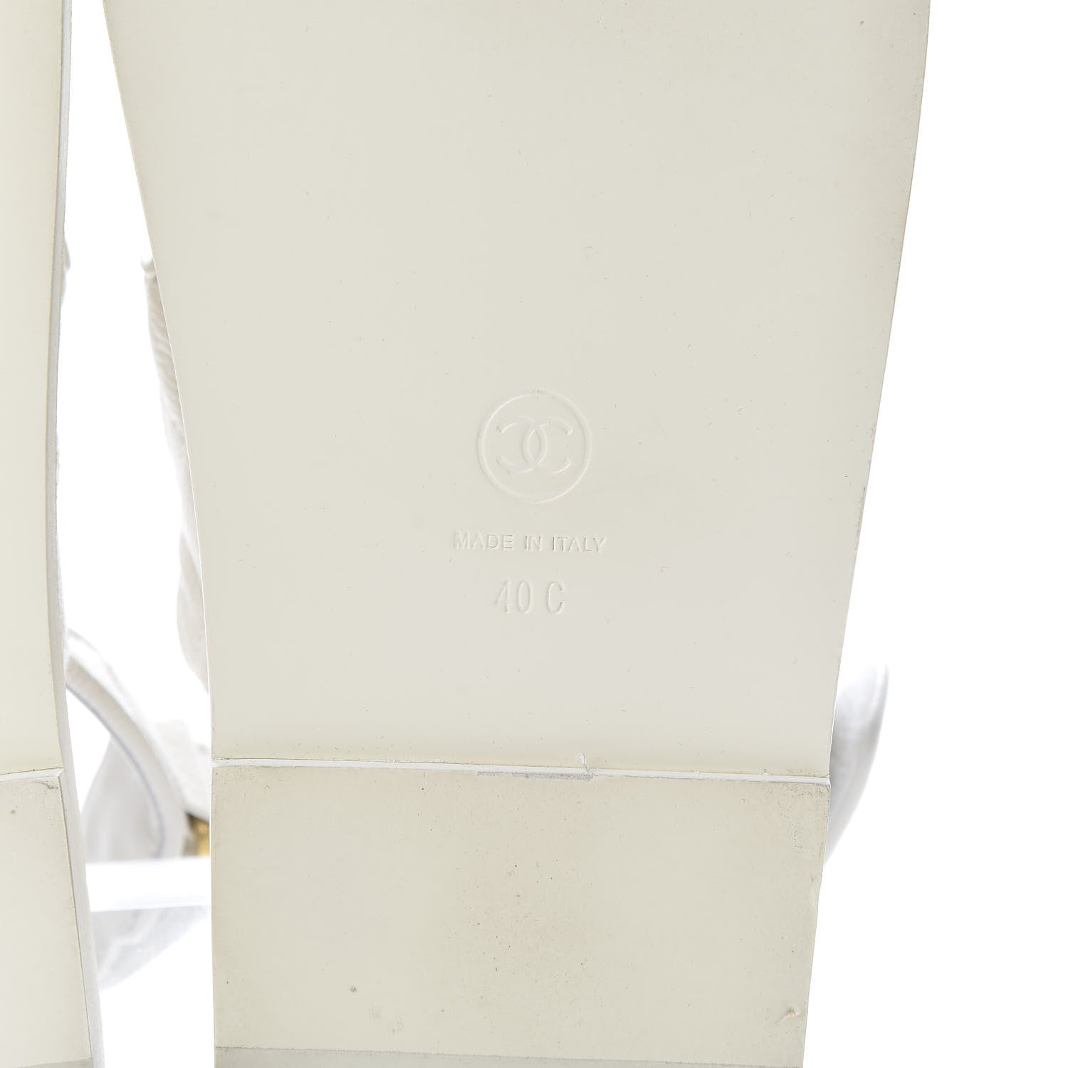 Chanel Grained Calfskin Velcro Dad Sandals 40 White 6 of 9