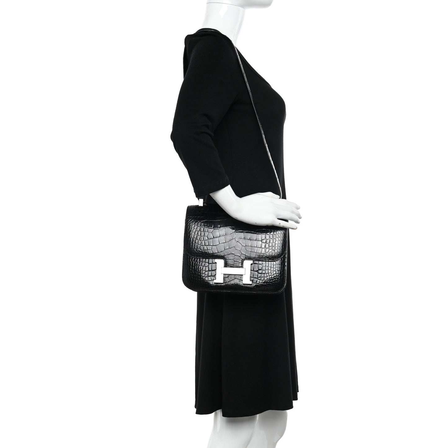 Shiny Alligator Constance 24 Black