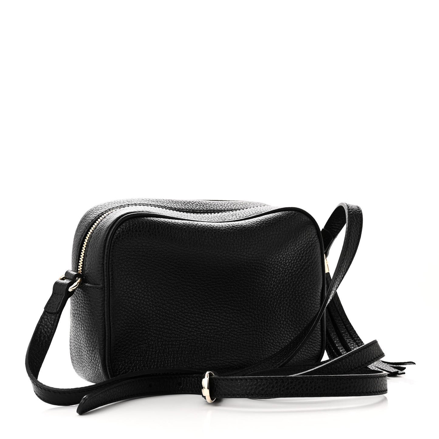 Pebbled Calfskin Small Soho Disco Bag Black