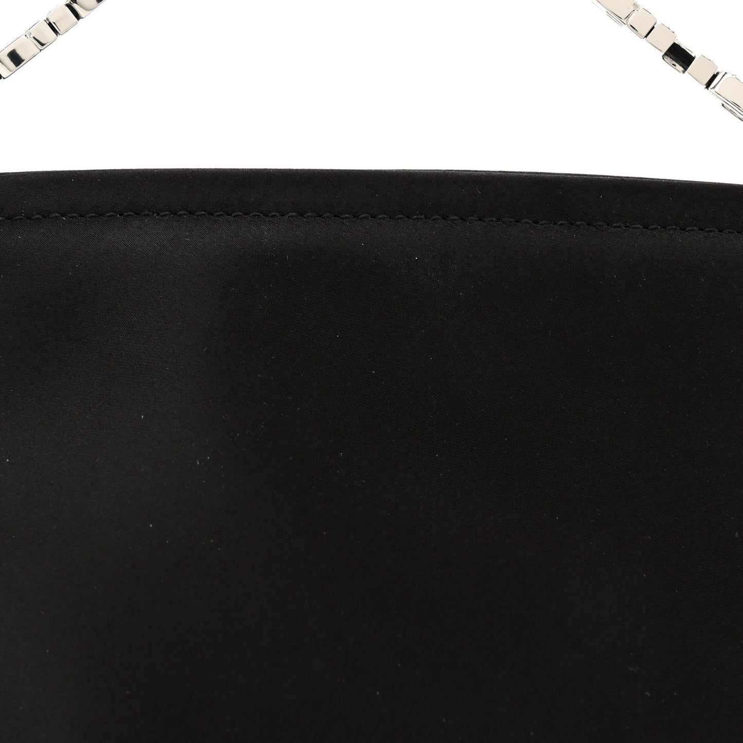 Satin Crystal Logo Micro Marquess Bag Black