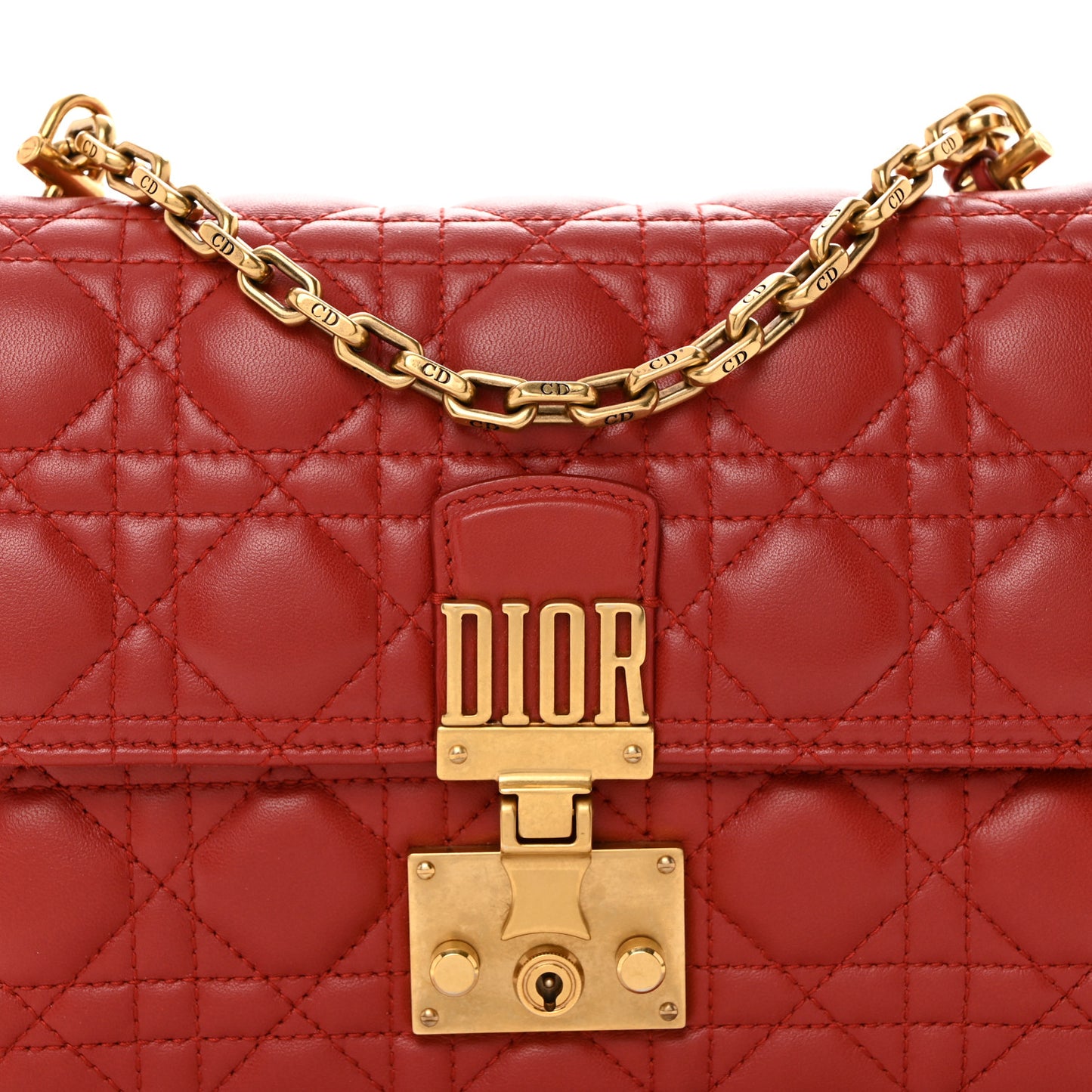 Lambskin Cannage Large Dioraddict Flap Red