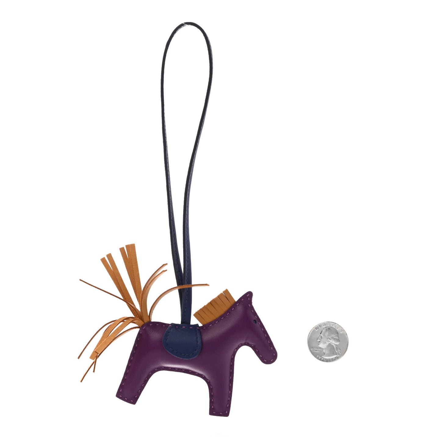 Milo Lambskin Grigri Rodeo Horse Bag Charm PM Violet Sesame Bleu Saphir