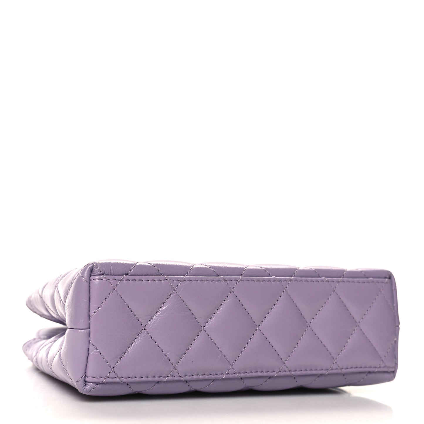 Shiny Aged Calfskin Quilted Nano Kelly Shopper Lilac